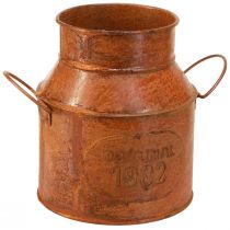 položky Konvička na mléko dekorační rez květináč kovová dekorace Ø13cm V15,5cm