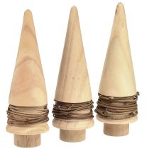 položky Mini vánoční stromeček dřevěné dekorace přírodní stolní dekorace V13,5cm 3 ks