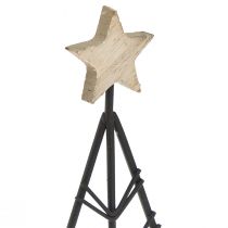 položky Mini vánoční stromek kov dřevo černá přírodní 28cm 2ks