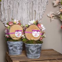 Květináč shabby chic květináč kovové srdce Ø17cm V13,5cm