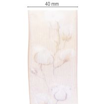 položky Organzová stuha, bavlněné květiny, ozdobná stuha, růžová, 40mm, 15m