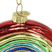 položky Skleněný duhový ornament - slavnostní vánoční ozdoba na stromeček s lesklými barvami