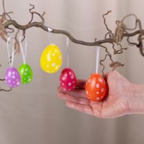 položky Velikonoční vajíčka k zavěšení, různé barvy, 6 cm, 12 kusů