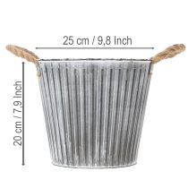 položky Květináč, dekorativní květináč s úchyty, kovový květináč na sázení Ø25,5 cm
