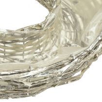 položky Květináč z vrby, bílý, přírodní vzhled, dekorativní kroužek pro kreativní zahradní design, Ø35/30 cm, sada 2 kusů, univerzální