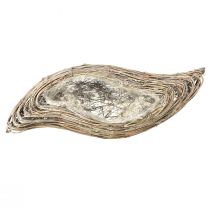 položky Rostlinná lodička rostlina vlnitý ratan přírodní bílý 45x16cm