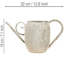 položky Starožitný kovový květináč/konev na zalévání, starožitná zahradní dekorace, 32x10,5x18cm