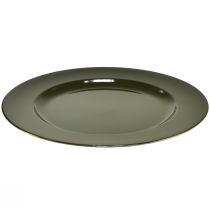 položky Elegantní tmavě zelený plastový talíř 28 cm 4ks