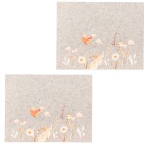 položky Plstěné prostírání s motivem květin – stylové prostírání pro přírodní dekoraci stolu 45x35cm 2 kusy
