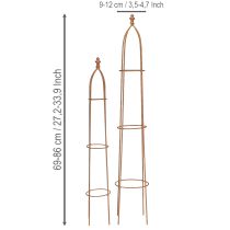 položky Sada 2 kovových obelisků s rezavým vzhledem Trellis 69/86 cm