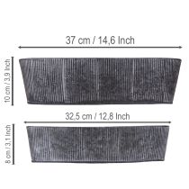 položky Oválná kovová miska, černá a šedá, vintage styl, 32,5/37 cm, sada 2 kusů.