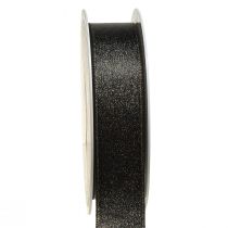 položky Černá stuha zlatá třpytivá bižuterní stuha Š25mm D20m