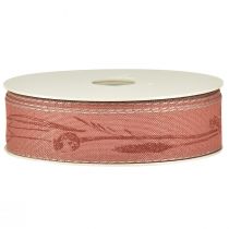 položky Hedvábná stuha podzimní s trávami ozdobná stuha červená 25mm 18m