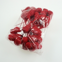 položky Sisalové srdce 5cm červené na špejli 24 ks