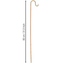 položky Tyč s háčkem, rezavě zbarvená dekorativní zahradní kovová dekorace, výška 80 cm, 3 kusy