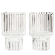 položky Stojan na svícen skleněný stojánek na čajovou svíčku Ø5cm V8cm 4 ks