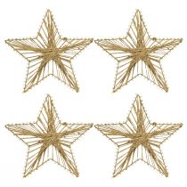 položky Hvězda zabalená v jutě Vánoční dekorace rustikální 20cm 4ks