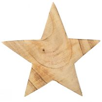 položky Rustikální dekorativní hvězda ze dřeva paulovnie - přírodní provedení, Ø 15 cm, tloušťka 6 cm - univerzální dřevěná dekorace - 2 kusy