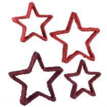 položky Hvězda na stojánek Vánoční dekorace jutová červená 13/18cm 4ks