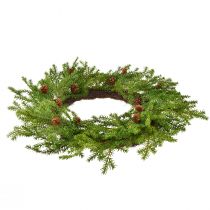 položky Umělý věnec z jedle, zelenohnědý se šiškami, vánoční dekorace, Ø49cm