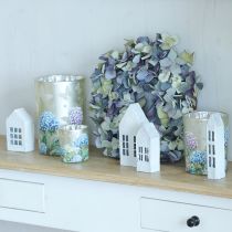 položky Skleněný svícen na čajové svíčky s květinovým motivem pro harmonické chvíle bydlení, 18 cm