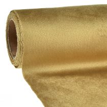 položky Stuha na stůl sametový běhoun zlatohnědá dekorační látka 28×270cm na dekoraci stolu