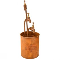 položky Květináč patina dekorativní kov s kohoutkem V25/37/43cm sada 3 ks