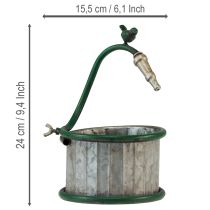 položky Kovový květináč, sud na dešťovou vodu, design ptáka, dekorace na balkon, Ø15,5 cm