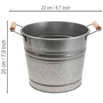 položky Vintage dekorativní kovový květináč/kbelík, Ø22cm, V20cm