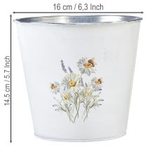položky Bílý kovový květináč, Ø16cm V14,5cm