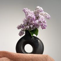 položky Váza Modern Ceramic Black Modern Oval 21×7×20cm