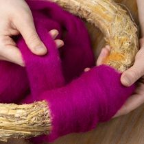 položky Vlněný knot Měkká plstěná vlna pro dekorativní vzory a sezónní aranžmá 2m růžová