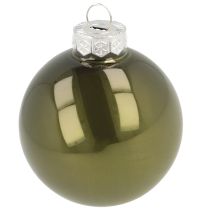 položky Vánoční koule skleněné koule zelené stříbrnošedé Ø60mm 24 ks