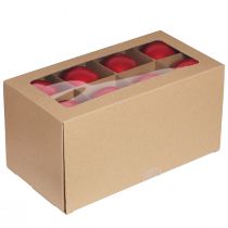 položky Vánoční ozdoby, červené lesklé sklo, ozdoby na stromeček, Ø7,5 cm, 12 kusů