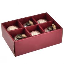 položky Vánoční koule skleněné vintage růžové skleněné koule Ø7cm 6ks