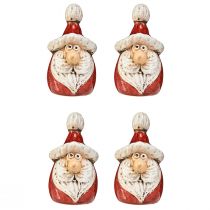 položky Roztomilá keramická figurka Santa Clause, červená a bílá, 10cm - perfektní vánoční dekorace - 4 kusy