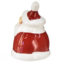 položky Keramická figurka Santa Clause, červená a bílá, 6,4 cm – Slavnostní vánoční dekorace – 6 ks