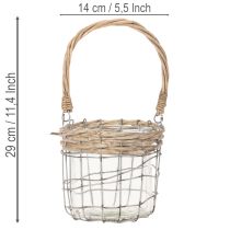 položky Závěsná lucerna, sklo, kov, vrba, Ø14,5 cm, 2 kusy