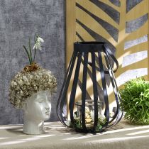 položky Lucerna kovová lucerna se sklem antracit Ø23cm V27cm