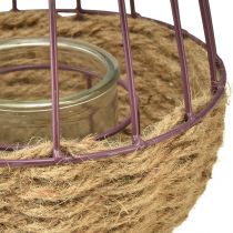položky Lucerna s rukojetí a sklem fialová přírodní Ø18cm V22cm