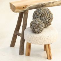 položky Kuželová koule k zavěšení olšových šišek, bíle natřená, 12 cm