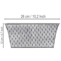 položky Zinková miska s diamantovým vzorem, 26 cm x 15,5 cm