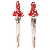 položky Figurka trpaslíka k nalepení, s dlouhým vousem a houbovým kloboukem, dekorace, 17 cm, 2 kusy