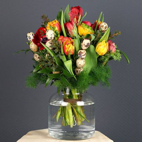 Floristik24 Skleněná váza Ø14cm H16,5cm