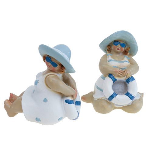 Floristik24 Maritime Deco Dámské Deco Figurky Baddeko H10/9,5 cm Sada 2 kusů