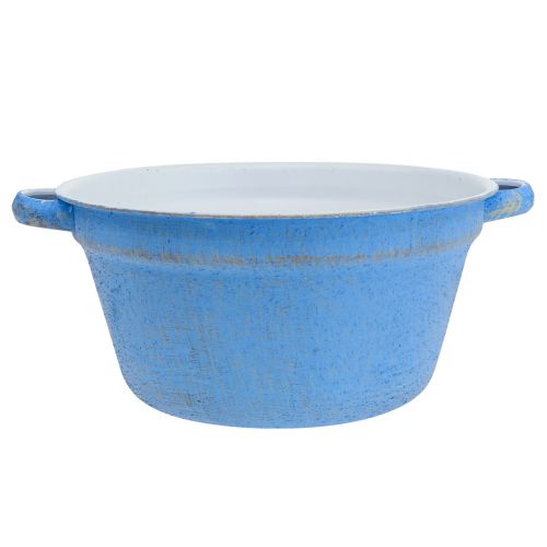 položky Dekorativní miska květináč modrý kovový deco shabby Ø21cm V10,5cm