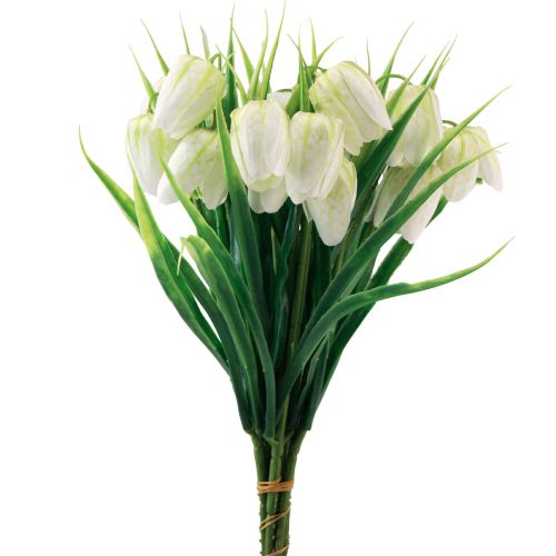 Floristik24 Fritillaria bílá kostkovaná tabule květina umělé květiny 38cm 6 ks