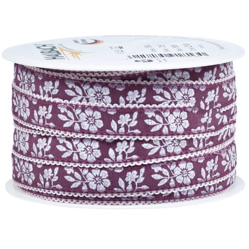položky Dárková stuha květiny ozdobná stuha Mauve 15mm 25m