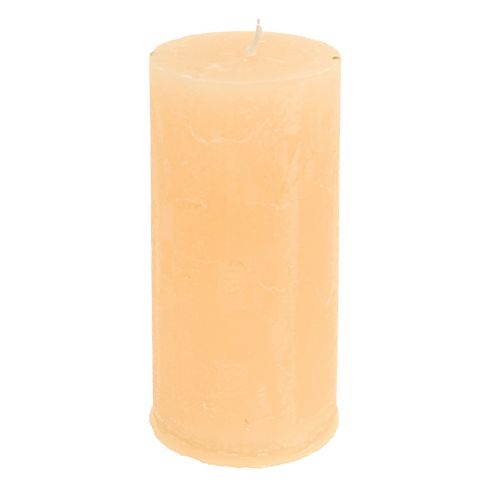 Jednobarevné svíčky meruňkové světelné sloupky 50×100mm 4 ks