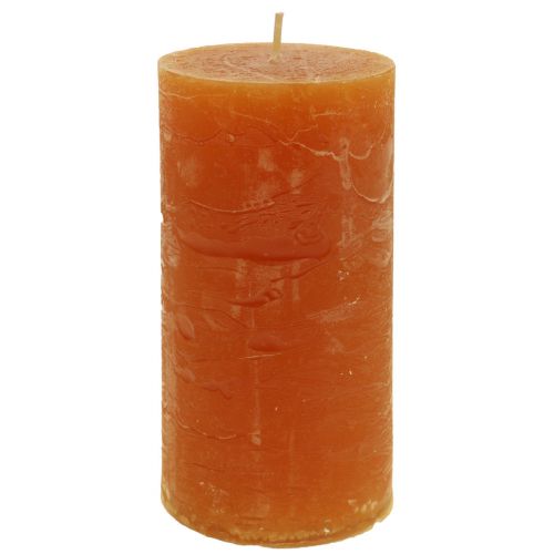 položky Sloupové svíčky tmavě oranžové probarvené Sunset 50x100mm 4ks